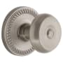 Grandeur Newport Solid Brass Rose Passage Door Knob Set with Bouton Knob and 2-3/8" Backset Satin Nickel