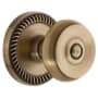 Grandeur Newport Solid Brass Rose Passage Door Knob Set with Bouton Knob and 2-3/8" Backset Vintage Brass