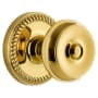Grandeur Newport Solid Brass Rose Passage Door Knob Set with Bouton Knob and 2-3/8" Backset Lifetime Brass