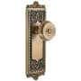 Grandeur Windsor Solid Brass Rose Dummy Door Knob Set with Bouton Knob Vintage Brass