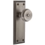 Grandeur Fifth Avenue Solid Brass Privacy Door Knob Set with Bouton Knob and 2-3/8" Backset Antique Pewter