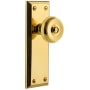 Grandeur Fifth Avenue Solid Brass Privacy Door Knob Set with Bouton Knob and 2-3/8" Backset Polished Brass