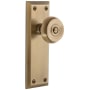 Grandeur Fifth Avenue Solid Brass Privacy Door Knob Set with Bouton Knob and 2-3/8" Backset Vintage Brass
