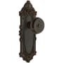 Grandeur Grande Victorian Solid Brass Rose Privacy Door Knob Set with Bouton Knob and 2-3/8" Backset Timeless Bronze