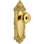 Grandeur Grande Victorian Solid Brass Rose Privacy Door Knob Set with Bouton Knob and 2-3/8" Backset Lifetime Brass