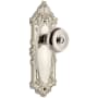 Grandeur Grande Victorian Solid Brass Rose Privacy Door Knob Set with Bouton Knob and 2-3/8" Backset Polished Nickel