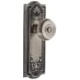 Grandeur Parthenon Solid Brass Rose Privacy Door Knob Set with Bouton Knob and 2-3/8" Backset Antique Pewter