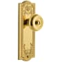 Grandeur Parthenon Solid Brass Rose Privacy Door Knob Set with Bouton Knob and 2-3/8" Backset Polished Brass