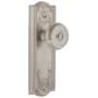 Grandeur Parthenon Solid Brass Rose Privacy Door Knob Set with Bouton Knob and 2-3/8" Backset Satin Nickel
