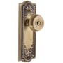 Grandeur Parthenon Solid Brass Rose Privacy Door Knob Set with Bouton Knob and 2-3/8" Backset Vintage Brass