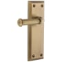 Grandeur Fifth Avenue Solid Brass Rose Right Handed Passage Door Lever Set with Georgetown Lever and 2-3/8" Backset Vintage Brass