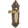 Grandeur Grande Victorian Solid Brass Rose Right Handed Passage Door Lever Set with Georgetown Lever and 2-3/8" Backset Vintage Brass
