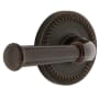 Grandeur Newport Solid Brass Rose Right Handed Privacy Door Lever Set with Georgetown Lever and 2-3/8" Backset Timeless Bronze