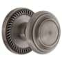 Grandeur Newport Solid Brass Rose Passage Door Knob Set with Circulaire Knob and 2-3/8" Backset Antique Pewter