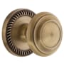 Grandeur Newport Solid Brass Rose Passage Door Knob Set with Circulaire Knob and 2-3/8" Backset Vintage Brass