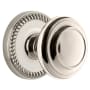 Grandeur Newport Solid Brass Rose Passage Door Knob Set with Circulaire Knob and 2-3/8" Backset Polished Nickel