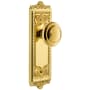 Grandeur Windsor Solid Brass Rose Single Dummy Door Knob with Circulaire Knob Polished Brass