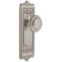 Grandeur Windsor Solid Brass Rose Dummy Door Knob Set with Circulaire Knob Satin Nickel