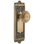 Grandeur Windsor Solid Brass Rose Dummy Door Knob Set with Circulaire Knob Vintage Brass