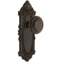 Grandeur Grande Victorian Solid Brass Rose Privacy Door Knob Set with Circulaire Knob and 2-3/8" Backset Timeless Bronze