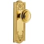 Grandeur Parthenon Solid Brass Rose Privacy Door Knob Set with Circulaire Knob and 2-3/8" Backset Polished Brass