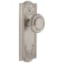 Grandeur Parthenon Solid Brass Rose Privacy Door Knob Set with Circulaire Knob and 2-3/8" Backset Satin Nickel