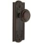 Grandeur Parthenon Solid Brass Rose Privacy Door Knob Set with Circulaire Knob and 2-3/8" Backset Timeless Bronze