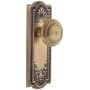 Grandeur Parthenon Solid Brass Rose Privacy Door Knob Set with Circulaire Knob and 2-3/8" Backset Vintage Brass