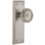 Grandeur Fifth Avenue Solid Brass Rose Passage Door Knob Set with Soleil Knob and 2-3/8" Backset Satin Nickel