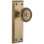 Grandeur Fifth Avenue Solid Brass Rose Passage Door Knob Set with Soleil Knob and 2-3/8" Backset Vintage Brass