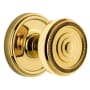 Grandeur Georgetown Solid Brass Rose Passage Knob Set with Soleil Knob and 2-3/8" Backset Polished Brass