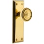 Grandeur Fifth Avenue Solid Brass Rose Single Dummy Door with Soleil Knob Polished Brass