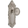 Grandeur Grande Victorian Solid Brass Rose Dummy Knob Set with Soleil Knob Satin Nickel