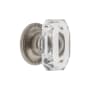 Grandeur Baguette 1-3/4" Glam Emerald Cut Crystal Cabinet Knob with Newport Rosette Satin Nickel