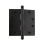 Grandeur 4.5 x 4.5 Inch Plain Bearing Square Corner Mortise Door Hinge with Ball Finial - Single Hinge Timeless Bronze