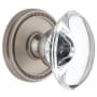 Grandeur Soleil Solid Brass Rose Passage Door Knob Set with Provence Crystal Knob and 2-3/8" Backset Satin Nickel