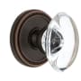 Grandeur Soleil Solid Brass Rose Passage Door Knob Set with Provence Crystal Knob and 2-3/8" Backset Timeless Bronze