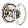 Grandeur Soleil Solid Brass Rose Passage Door Knob Set with Provence Crystal Knob and 2-3/8" Backset Polished Nickel
