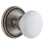 Grandeur Soleil Solid Brass Single Dummy Door Knob with Hyde Park Knob Antique Pewter