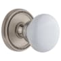 Grandeur Soleil Solid Brass Single Dummy Door Knob with Hyde Park Knob Satin Nickel