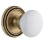 Grandeur Soleil Solid Brass Single Dummy Door Knob with Hyde Park Knob Vintage Brass