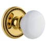 Grandeur Soleil Solid Brass Single Dummy Door Knob with Hyde Park Knob Lifetime Brass
