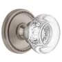 Grandeur Soleil Solid Brass Rose Single Dummy Door Knob with Bordeaux Crystal Knob Satin Nickel