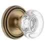 Grandeur Soleil Solid Brass Rose Single Dummy Door Knob with Bordeaux Crystal Knob Vintage Brass