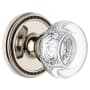 Grandeur Soleil Solid Brass Rose Single Dummy Door Knob with Bordeaux Crystal Knob Polished Nickel