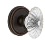 Grandeur Soleil Solid Brass Rose Single Dummy Door Knob with Burgundy Crystal Knob Timeless Bronze