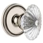 Grandeur Soleil Solid Brass Rose Single Dummy Door Knob with Burgundy Crystal Knob Polished Nickel