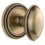 Grandeur Soleil Solid Brass Dummy Door Knob Set with Eden Prairie Knob Vintage Brass