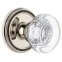 Grandeur Soleil Solid Brass Dummy Door Knob Set with Bordeaux Crystal Knob Polished Nickel