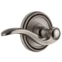 Grandeur Soleil Solid Brass Right Handed Privacy Door Lever Set with Bellagio Lever and 2-3/8" Backset Antique Pewter